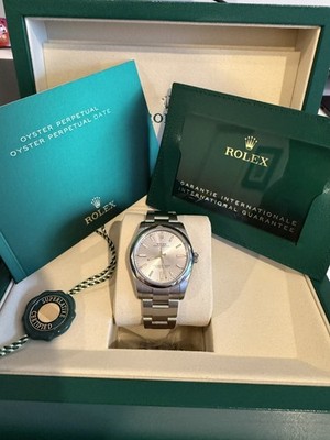 Rolex Oyster Perpetual 34mm 124200 Silver Dial New Full Set, Warranty, 06/2026