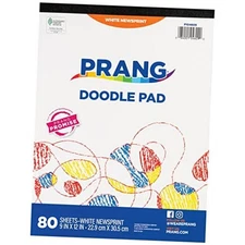 (Formerly Art Street) Doodle Paper Pad, White, 80 Sheets 9" x 12"