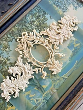 3 pc shabby chic roses diy decorative architectural furniture applique onlay bow