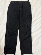 Banana Republic Womens Size 2 Girlfriend Authentic Chino Black Pants Raw Hem