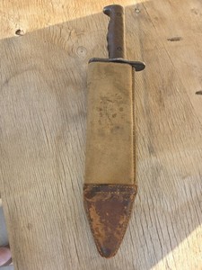 WWI M1910 Bolo Knife W/correct Scabbard SA 1914 VET I.D.'d