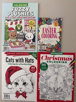Lot of 4: Coloring Books Seasonal Holiday Christmas Easter paperback: Free Ship!