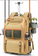 Mochila de pesca con ruedas con soporte de caña‌ - Bolsa impermeable para aparejos‌ con ruedas