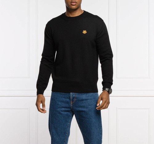 Kenzo Tiger Crest Classic Wool Sweater In Black Mens - Picture 2 of 8
