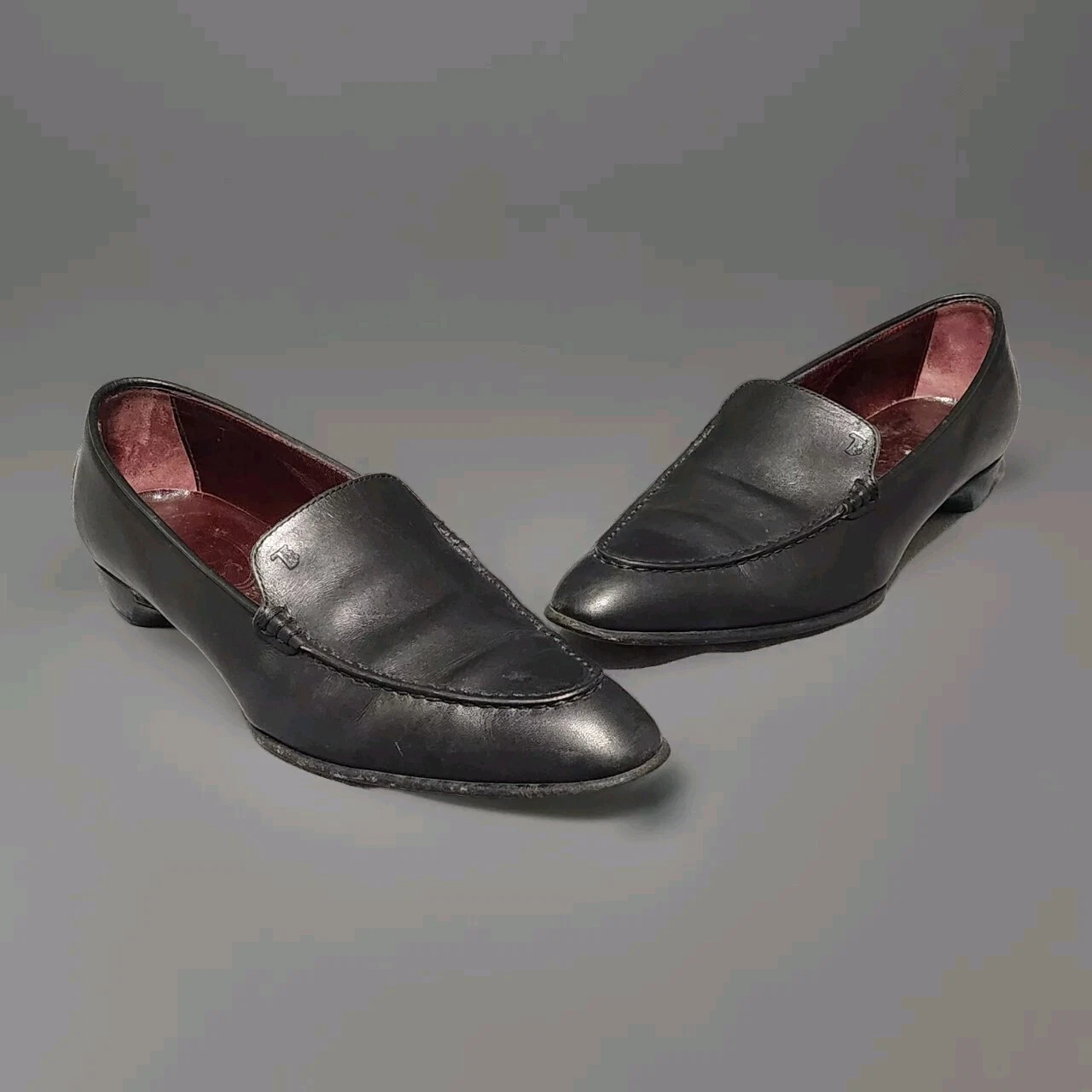 TOD’S Scarpe mocassino Tod's donna 7 pelle nera punta tacco basso Italia