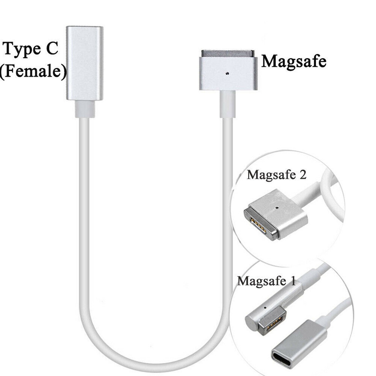 Usb C To Magsafe Adapter USB Type C Female To Magsafe1/2 (L/T-Tip