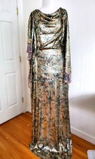 Fashion Mesh Fabric Sequins on Stretch Mesh Base for Glamorous Look