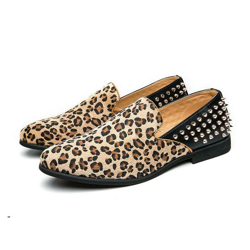 Men's leopard shop loafers
