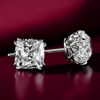 4 Karat Diamant Ohrstecker Lab Grown Kissen Igi Martini 14 Karat WeißGold