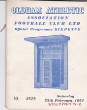 1960 1961 Oldham Athletic v Stockport County