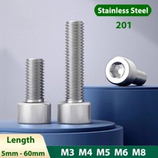 Hex Socket Cap Head Screws 201 Stainless Steel Allen Key Bolts M3 M4 M5 M6 M8