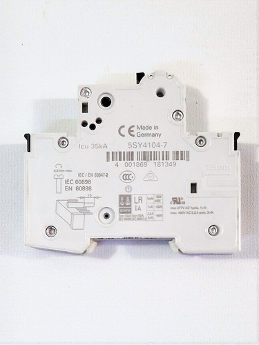 Siemens 5SY4104-7 MCB C4 Leistungsschutzschalter 5SY4101-7 MCB C4 Schutzschalter - Bild 3 von 3