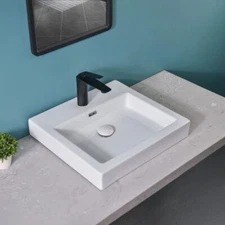 Davivy 18.7''X 17.2'' Rectangle Vessel Sink with Pop Up Drain,Bathroom Vessel Si