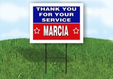 MARCIA THANK YOU SERVICE 18 in x 24 in Yard Sign Road Sign with Stand
