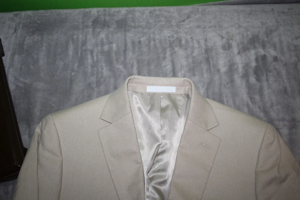 Chaqueta Blazer Brooks Brothers 18R Beige Tostado Mezcla de Lino 2 Botones Doble Ventilación Clase Foto 2 de 4
