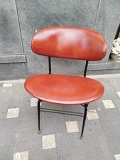 Poltroncina anni 50' design Gastone Rinaldi. Struttura metallo e rivestimento in