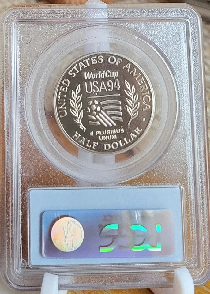 1994 D $1 Silver World Cup PCGS MS70 - Image 2 of 2