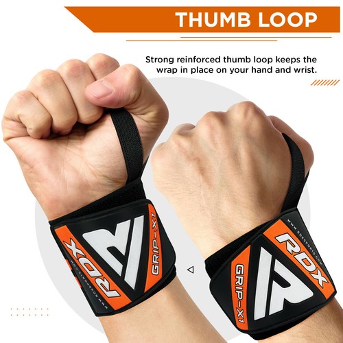 RDX Fasce Polsi Palestra Cinghie impacchi Peso Sollevamento Formazione IT - Foto 16 di 55