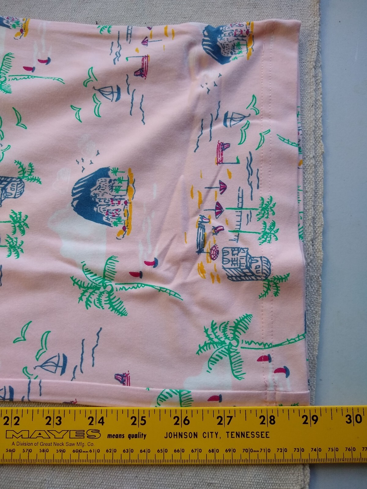 Lands' End Beach Pattern Drawstring Pajama Pants Women 1X Pink