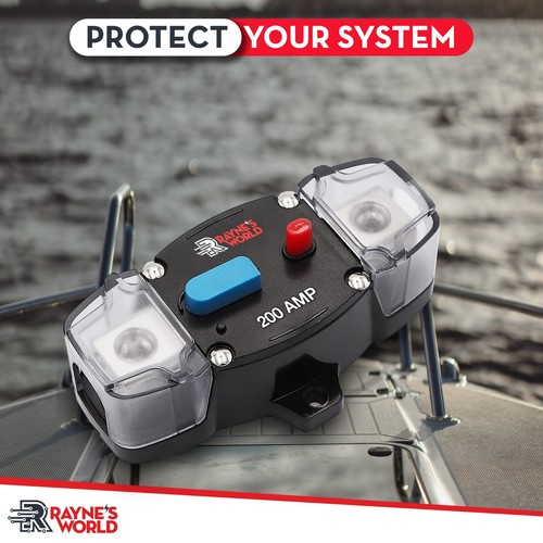200 Amp 12-48V DC Inline Circuit Breaker w/ Cover Car/Audio/Boat/Solar/Inverter - Picture 7 of 7