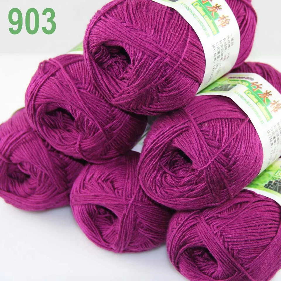 Sale New 6 Ballsx50g Super Soft Bamboo Cotton Baby Hand Knitting Crochet Yarn 03 - Image 2 of 4