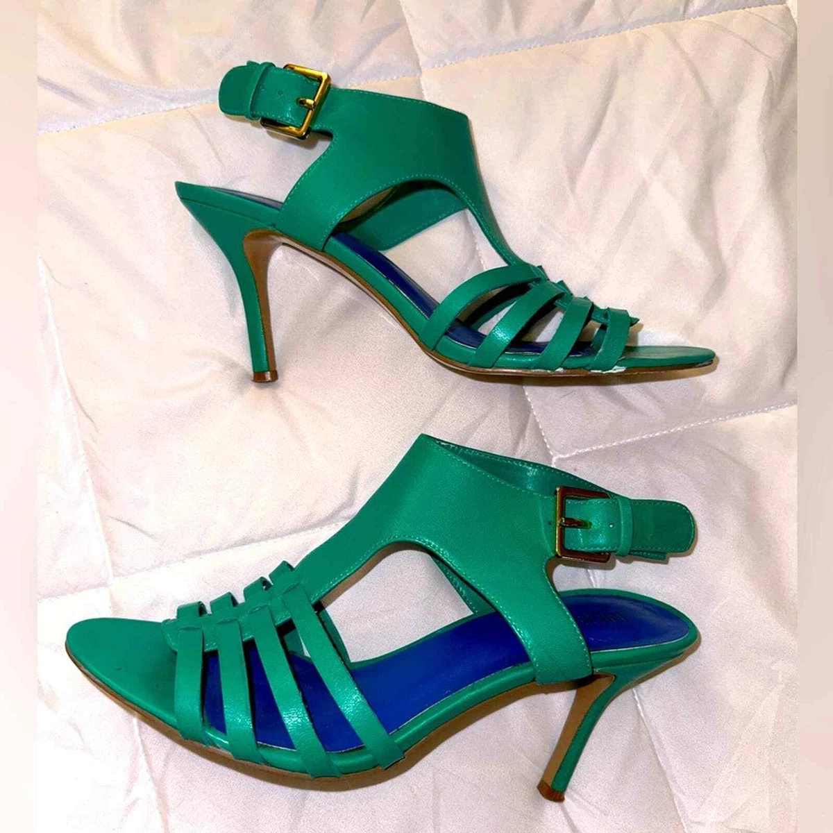 Teal strappy sandals sale