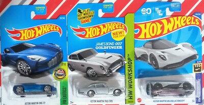 Hot Wheels (3) Car Lot Ashton Martin . James Bond + 2.