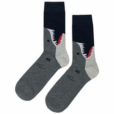 NWT Shark Bite Dress Socks Novelty Men 8-12 Multicolor Crazy Fun Sockfly