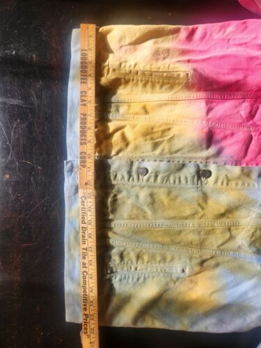 Levis Premium Herren Trucker Jacke Dead Head Tie Dye 2XL Buttergelb Pink Blau - Bild 13 von 19