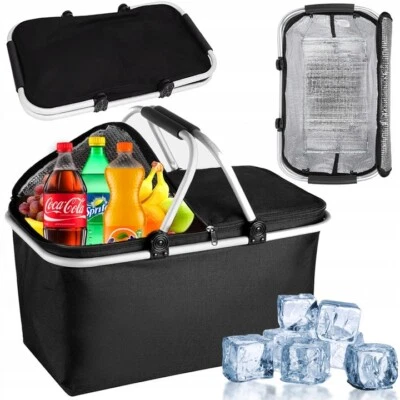 MARKENLOS 30L Einkaufskörbe Groß Isolierkorb Kühlkorb Kühltasche Picknickkorb Kühlbox DHL