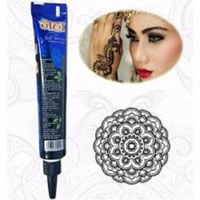 2x Black Natural Henna Cones Temporary Tattoo Body Art Herbal Ink Mehandi Neha