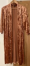 Burnt Orange Velvet Duster Coat Forever 21 Size M 12-14 Midaxi Length 3/4 Sleeve
