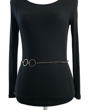 Women's Chain Belt Large-Extra Large Silver O Ring Metal Casual Dress Plus