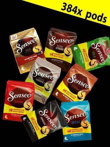 384x Senseo Coffee Pods in 8 taste - Douwe Egberts - 8x bag of 48 pods Capsules