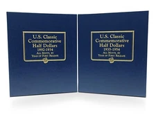 2 Whitman Coin Albums For US Commemorative Halves $ 1892 - 1954 New + Blank