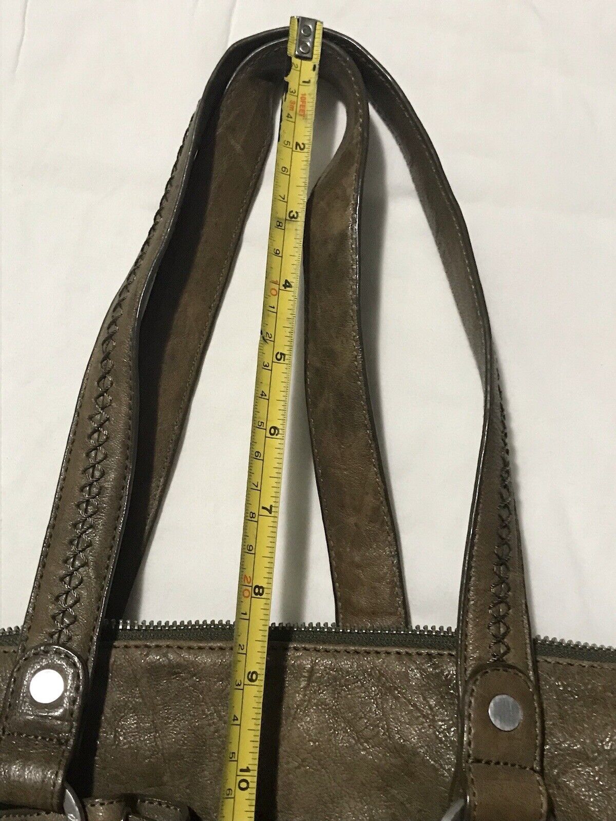 Junior Drake Brown Leather Large Shoulder Bag Pur… - image 17