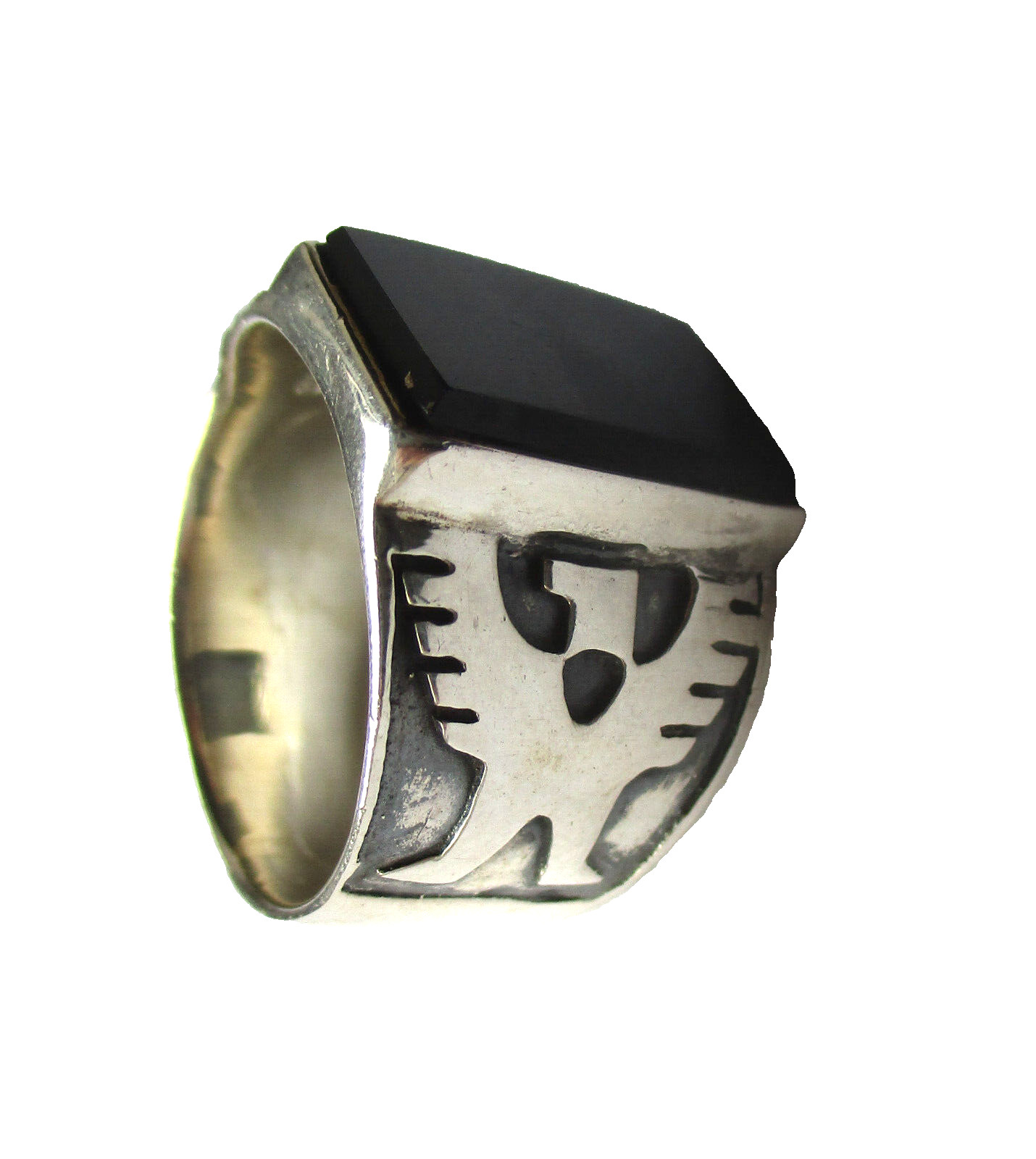 SOLID Pretty 925 Silver Ring - Signet Ring - image 2