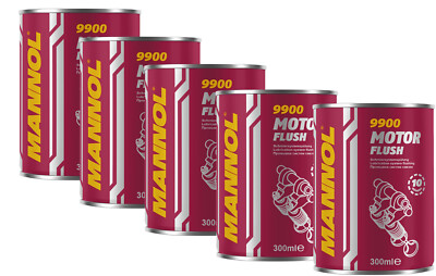 Motul Reiniger MANNOL Motor Flush Reiniger - 5x 300 Ml Motorspülung Gegen Ölschlamm Mannol Motor Doctor