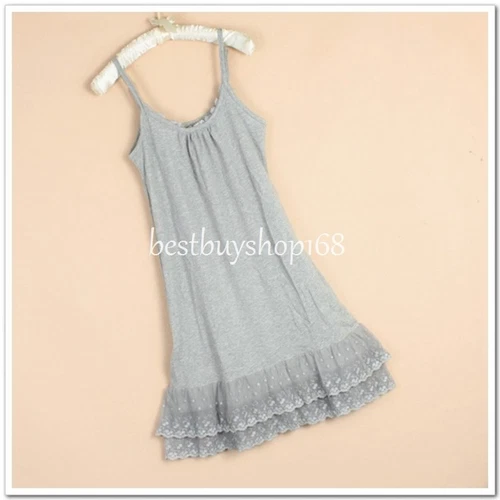 Women Cotton Lace Trimmed Full Length Camisole Slip Dress Extender 2XL - Picture 9 of 19