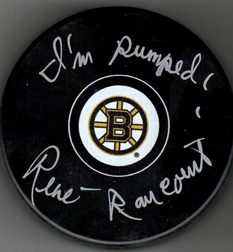 Boston Bruins Rene Rancourt Autographed Puck W/COA - Picture 1 of 1