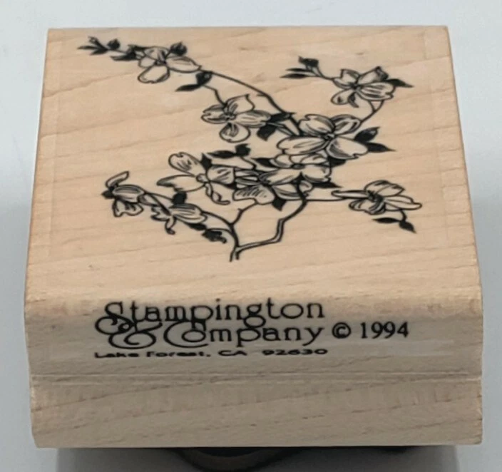 Stampington & Company 1994 Wooden Rubber Stamp Large Blossoms DogWood G1021 - Image 3 of 4