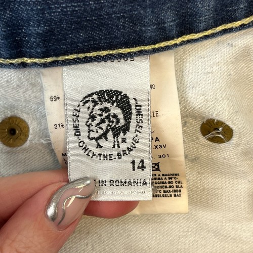 Jeans Diesel donna W30 L32 bootcut blu medio lavato sfumato vintage Y2K Proody - Foto 11 di 13