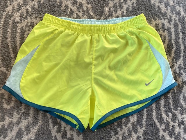 Womans Nike Dri-Fit Tempo Running Shorts Size Small Solid Neon Yellow 3â Inseam | eBay