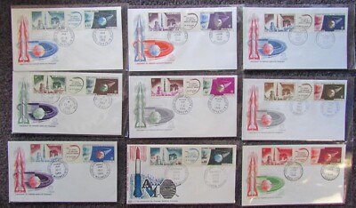FRANCE & COLONIES MATCHING CACHET FDC (9) COMPLETE SET DIAMANT 1966 MNH ...