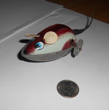 Vintage Wonder Mouse tin litho wind up toy Yone Japan NO. 2136 Works