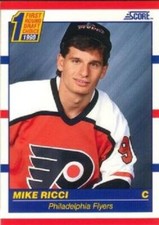 1990 SCORE HOCKEY - 1st ROUND DRAFT PICK Card - Mike Ricci, Phil. Flyers #433