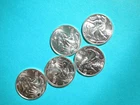 (5) 1/10 Oz Walking Liberty Silver Rounds .999 Design BU