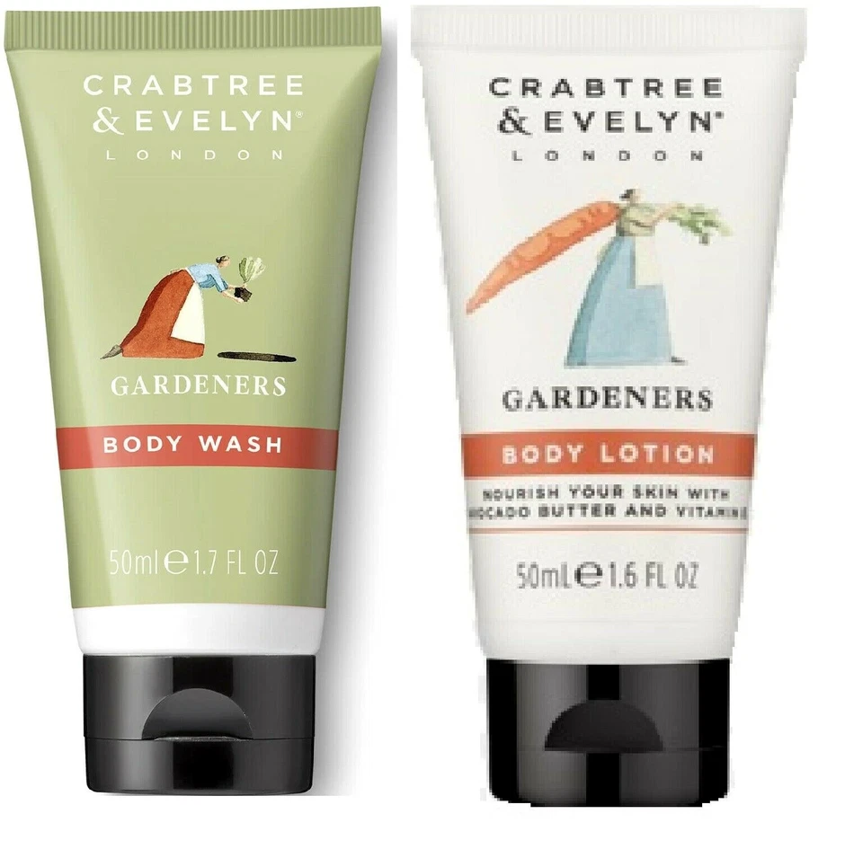NEW - Crabtree & Evelyn Gardeners DUO - Body Lotion 50ml & Body Wash 50ml