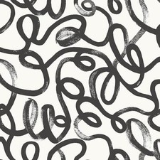 Image of Holden Decor Squiggle Wallpaper Black White Modern Abstract Feature Wall