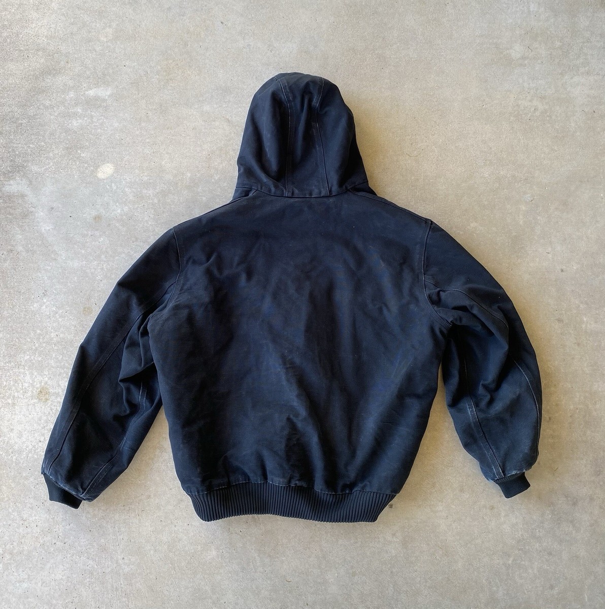 Carhartt Mens J140 BLK Canvas Workwear Hooded Jacket Black Size X